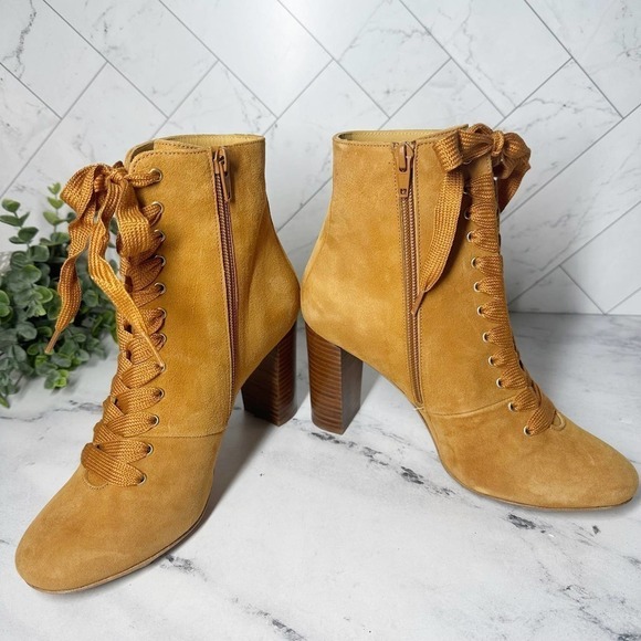 Sezane Alicia High Heel Leather Boots Size US 7 - Picture 2 of 15